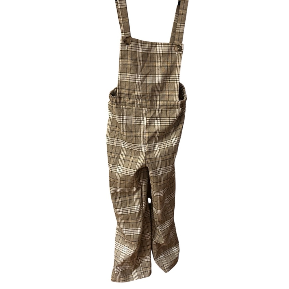 SHEIN Plaid Kids One Piece in Brown and White